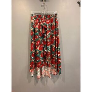 Porridge  red and green floral skirt, size M